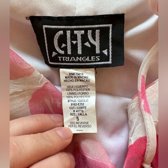 Vintage 90’s City Triangles Rose Print Mini Dress Size 5/Small - Picture 5 of 5